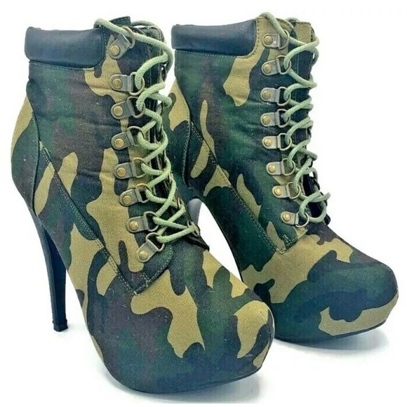 Army Green Women Pumps Stiletto Lace-up 6.5 - Picture 3 of 12